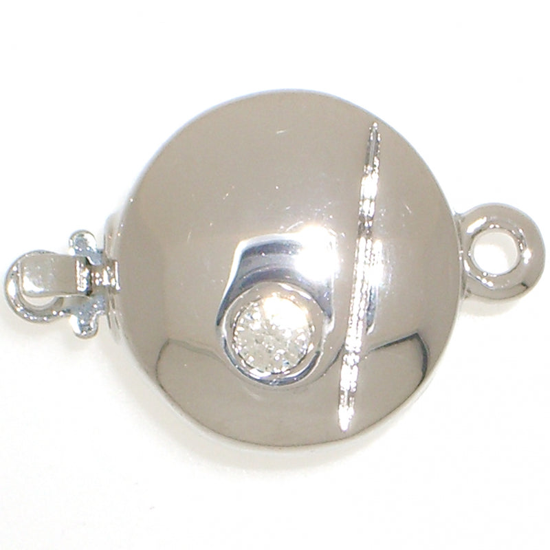 Clasps 12.5 mm, Rhodium Plated, Metal