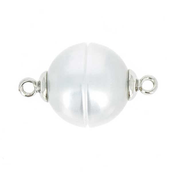Magnetic Clasp 12 mm, Rhodium Plated, Metal