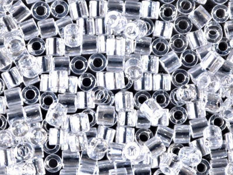 Delica Seed Beads 8/0, Crystal Luster, Miyuki Japanese Beads