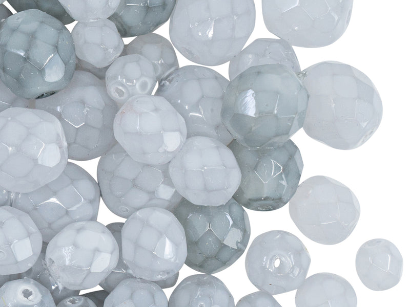 Mixes of FP Beads , Crystal Opal Gray, Czech Glass