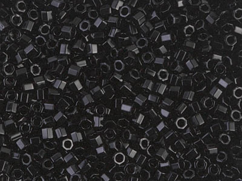 Delica Beads Cut 10/0, Black, Miyuki Japanese Beads