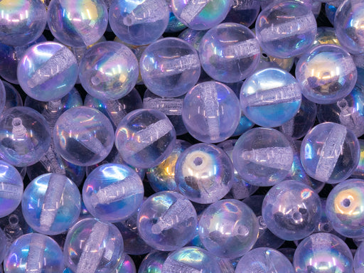 Round Beads 8 mm, Light Blue AB, Czech Glass