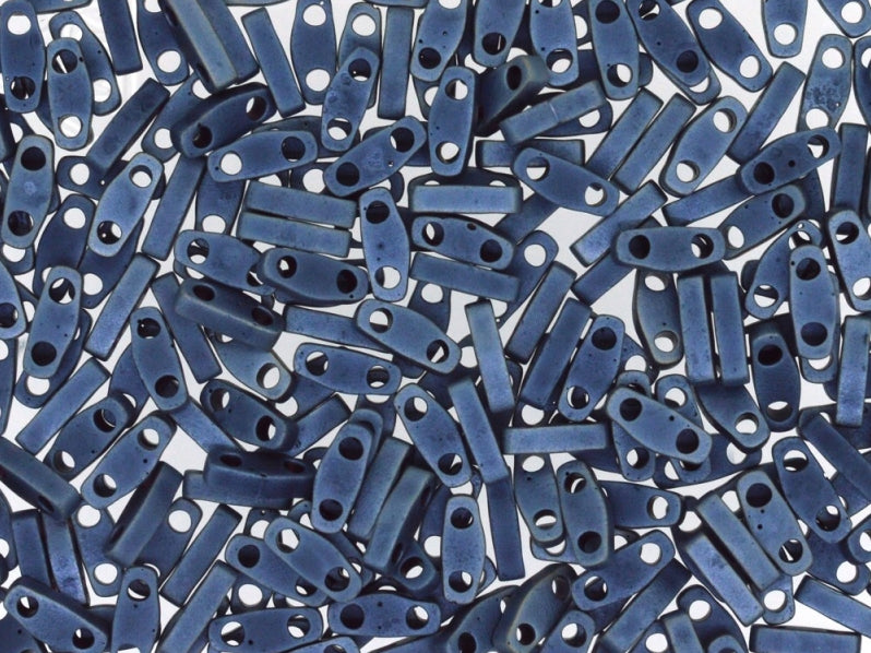 Quarter Tila™Beads 5x1.2x1.9 mm, 2 Holes, Matted Gunmetal, Miyuki Japanese Beads