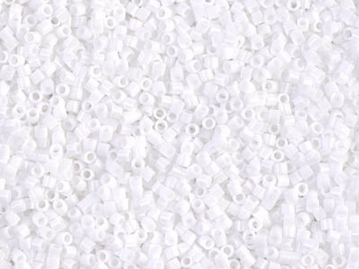 Delica Seed Beads 15/0, Opaque Chalk White, Miyuki Japanese Beads