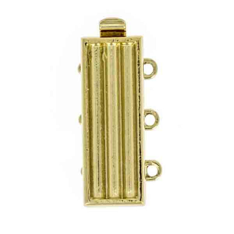 Clasps 20x7 mm, 3 Holes, 23KT Gold Plated, Metal