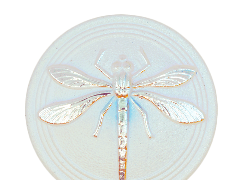 Czech Glass Cabochons 31.5 mm, Crystal Matte AB, Czech Glass
