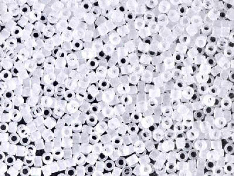 Delica Seed Beads 15/0, Transparent Crystal Matted, Miyuki Japanese Beads