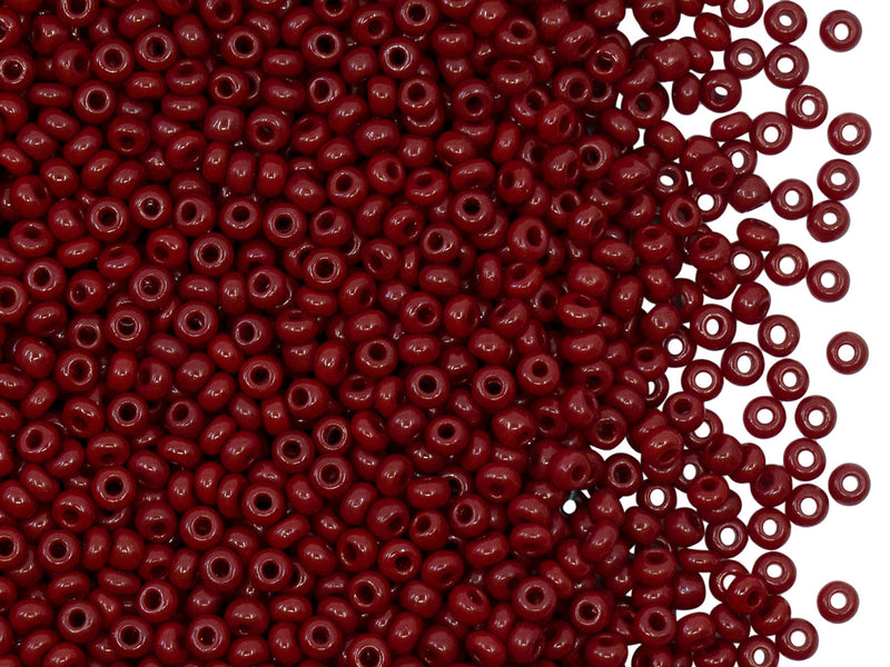 Rocailles 9/0, Opaque Burgundy Luster, Czech Glass