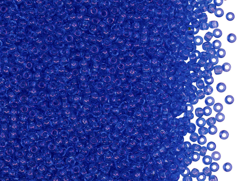 Rocailles Seed Beads 11/0, Light Sapphire Transparent, Czech Glass
