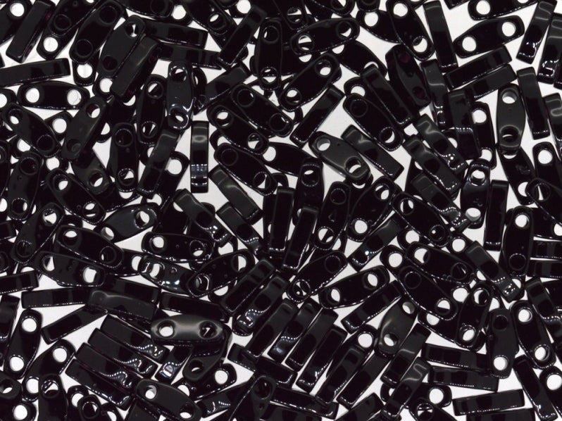 Quarter Tila™Beads 5x1.2x1.9 mm, 2 Holes, Black, Miyuki Japanese Beads