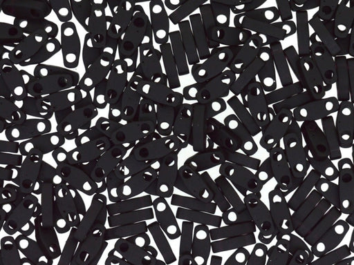 Quarter Tila™Beads 5x1.2x1.9 mm, 2 Holes, Black Matted, Miyuki Japanese Beads