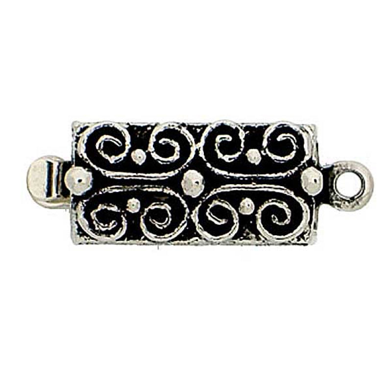Clasps 13x6 mm, Old Palladium Plated, Metal