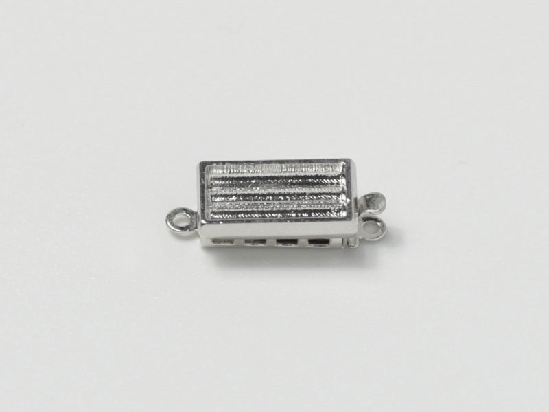 Clasps 13x7 mm, Rhodium Plated, Metal