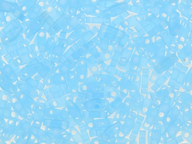 Quarter Tila™Beads 5x1.2x1.9 mm, 2 Holes, Light Blue Matted AB, Miyuki Japanese Beads
