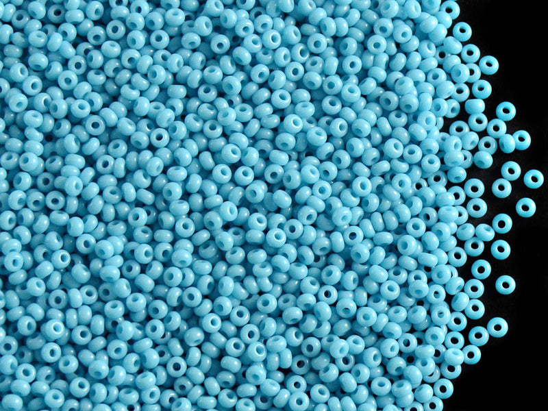 Rocailles Seed Beads 13/0, Blue Turquoise, Czech Glass