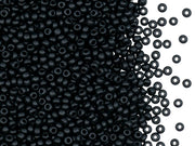 Rocailles 10/0, Black Micka Matte, Czech Glass