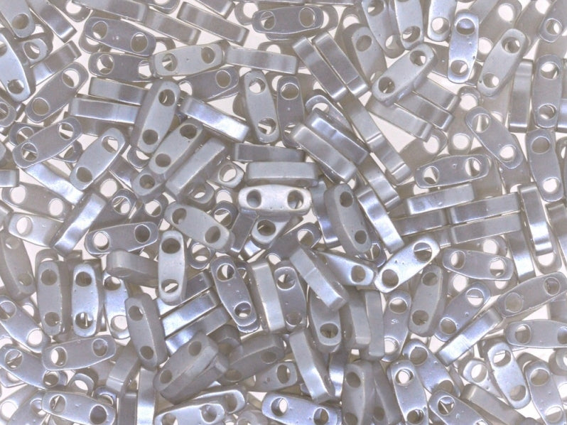 Quarter Tila™Beads 5x1.2x1.9 mm, 2 Holes, Silver Gray, Miyuki Japanese Beads