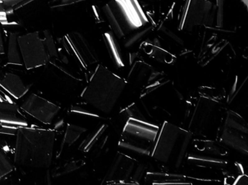 Tila™Beads 5x5 mm, 2 Holes, Black, Miyuki Japanese Beads