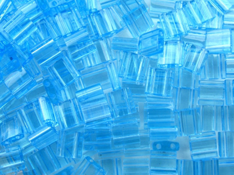 Tila™Beads 5x5 mm, 2 Holes, Light Blue, Miyuki Japanese Beads