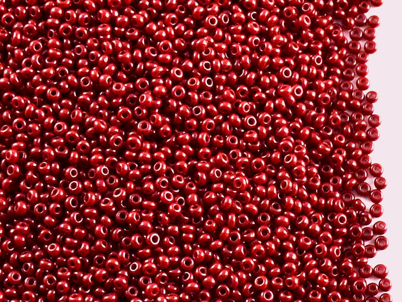 Rocailles Seed Beads 13/0, Vinous Natural Opaque, Czech Glass