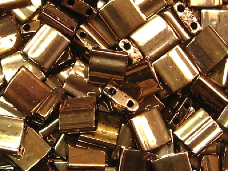 Tila™Beads 5x5 mm, 2 Holes, Metallic Dark Bronze, Miyuki Japanese Beads