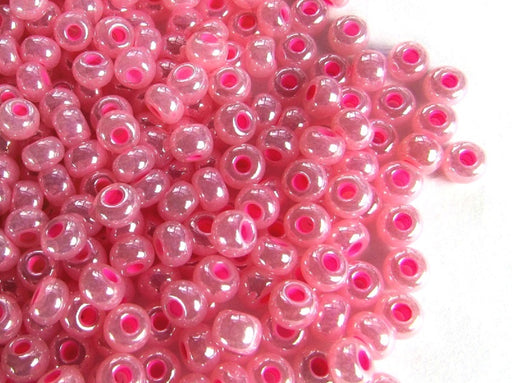 Rocailles Seed Beads 6/0, Light Pink Opaque Pearl, Czech Glass