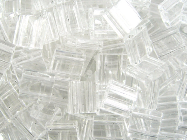 Tila™Beads 5x5 mm, 2 Holes, Crystal, Miyuki Japanese Beads