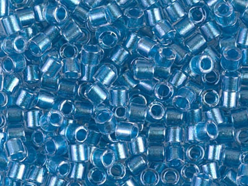 Delica Seed Beads 8/0, Crystal Sparkling Aqua Lined, Miyuki Japanese Beads