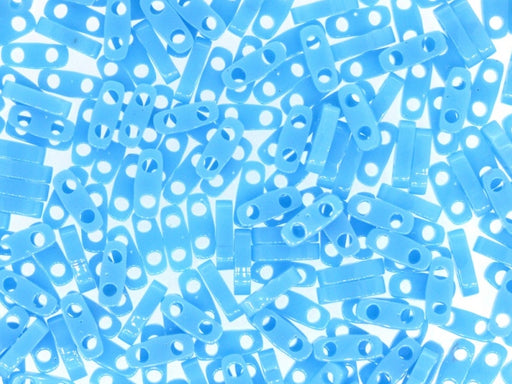 Quarter Tila™Beads 5x1.2x1.9 mm, 2 Holes, Opaque Turquoise Blue, Miyuki Japanese Beads