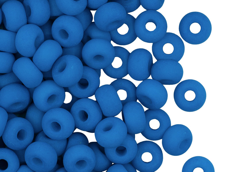 Pony Beads 7x5 mm, Neon Blue, Czech Glass