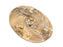 1 pc Czech Glass Buttons Hand Painted, Size 12 (27.0mm | 1 1/16''), Transparent Gold Floral Ornament, Czech Glass