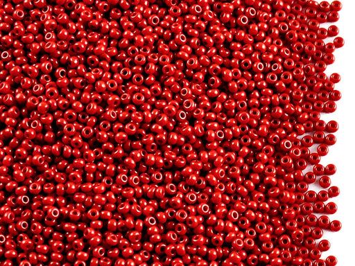 Rocailles Seed Beads 13/0, Dark Red Natural Opaque, Czech Glass