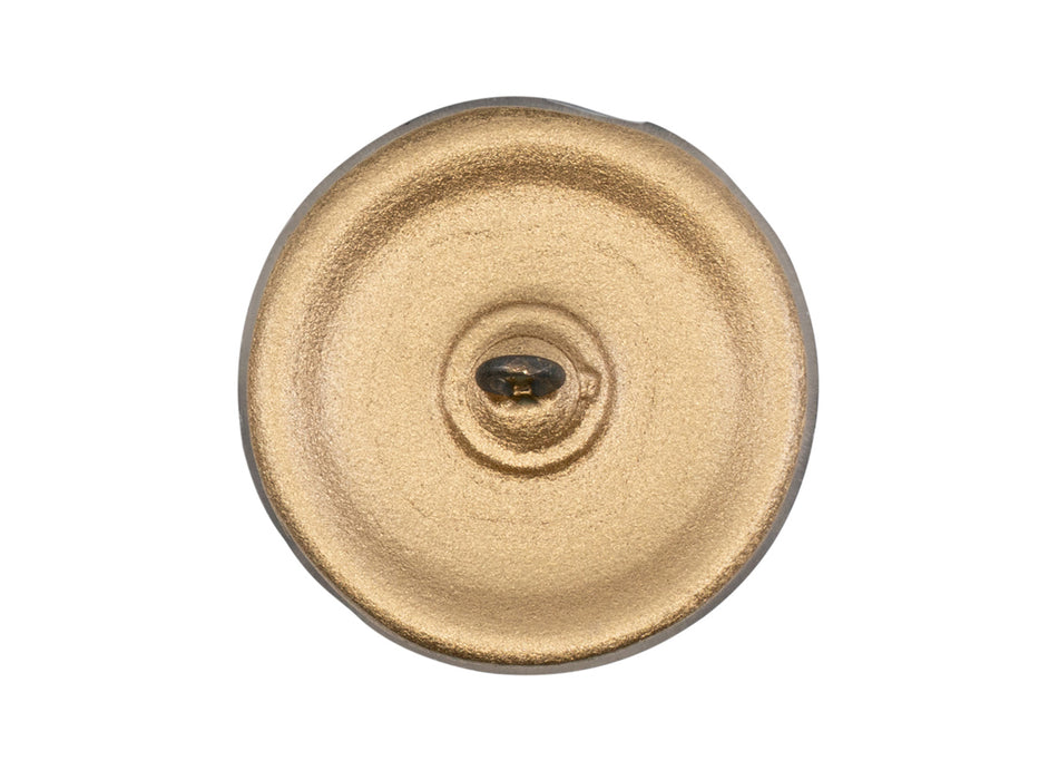 1 pc Czech Glass Buttons Hand Painted, Size 12 (27.0mm | 1 1/16''), Transparent Gold Floral Ornament, Czech Glass