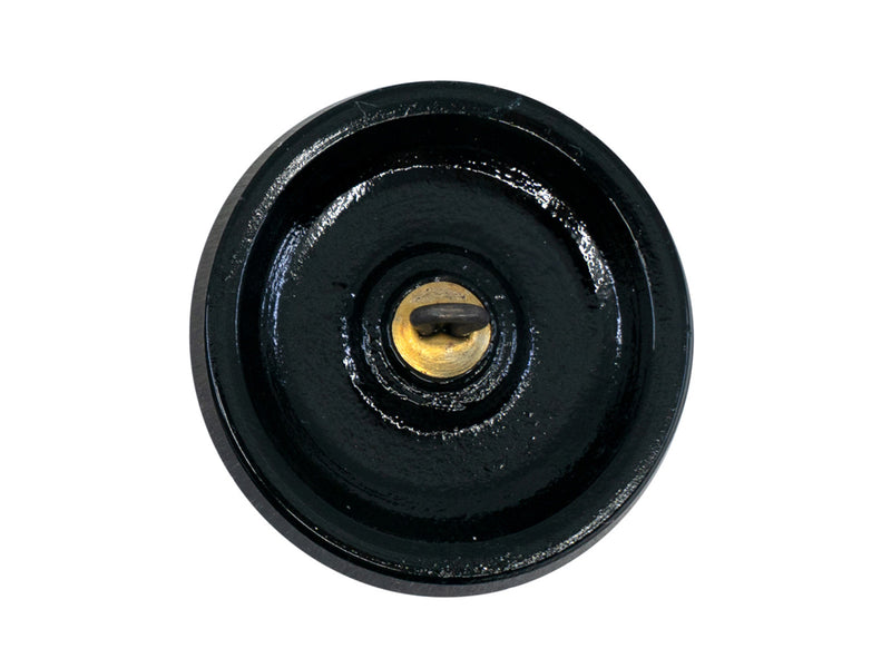 1 pc Czech Glass Buttons Hand Painted, Size 12 (27.0mm | 1 1/16''), Black AB Blue With Floral Design, Czech Glass