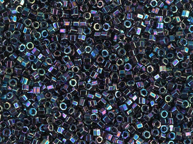 Delica Beads Cut 11/0, Medium Blue Iris, Miyuki Japanese Beads