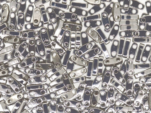 Quarter Tila™Beads 5x1.2x1.9 mm, 2 Holes, Palladium Plated, Miyuki Japanese Beads