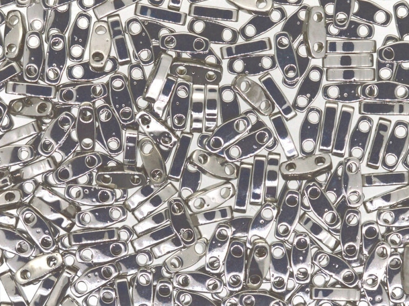 Quarter Tila™Beads 5x1.2x1.9 mm, 2 Holes, Palladium Plated, Miyuki Japanese Beads