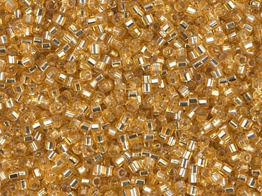 Delica Beads Cut 11/0, Gold Silver Lined, Miyuki Japanese Beads