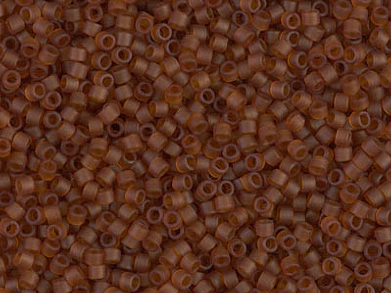 Delica Seed Beads 15/0, Transparent Amber Matted, Miyuki Japanese Beads