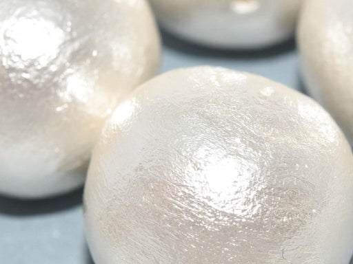 Cotton Pearls 20 mm, White, Miyuki Japanese Beads