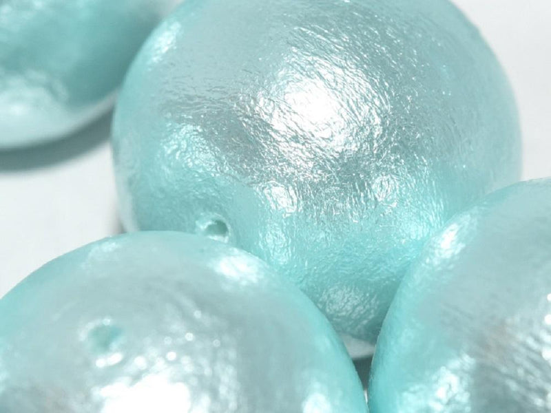 Cotton Pearls 20 mm, Aqua, Miyuki Japanese Beads
