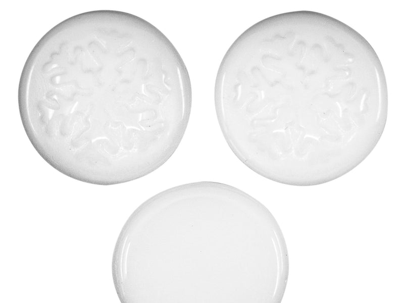 3 pcs Czech Glass Cabochons 21 mm, Alabaster, Czech Glass