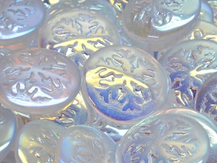 Czech Glass Cabochons 21 mm, Crystal AB, Czech Glass