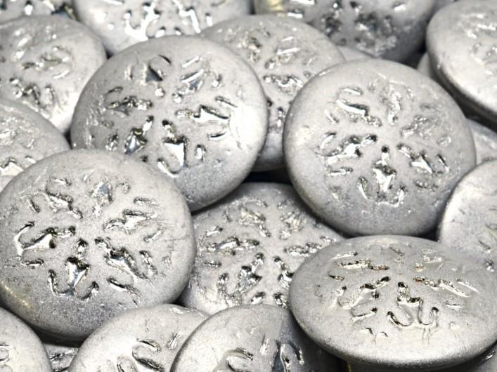 Czech Glass Cabochons 21 mm, Crystal Matte Labrador, Czech Glass