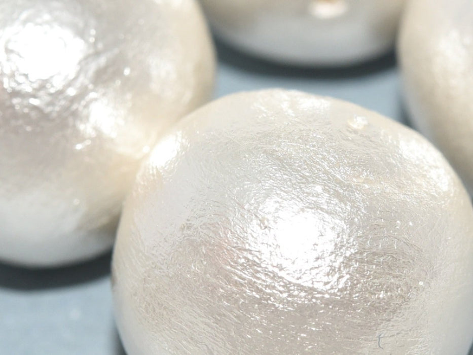 Cotton Pearls 25 mm, White, Miyuki Japanese Beads