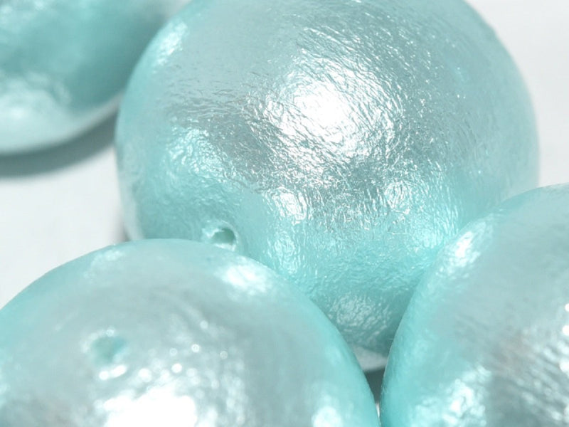 Cotton Pearls 25 mm, Aqua, Miyuki Japanese Beads