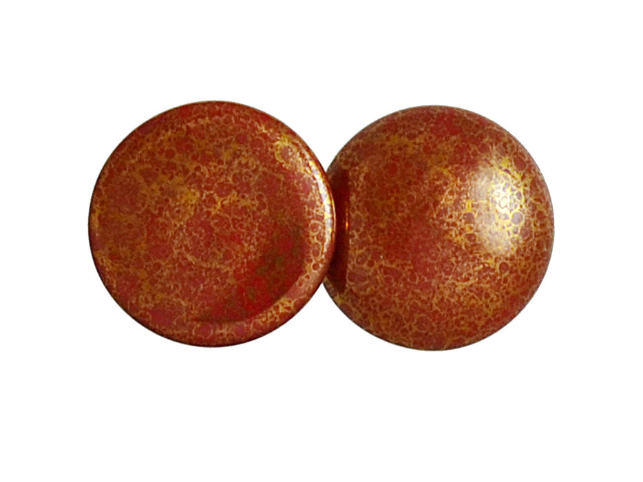 1 pc Cabochon Par Puca®, 25mm, Opaque Choco Bronze, Czech Glass