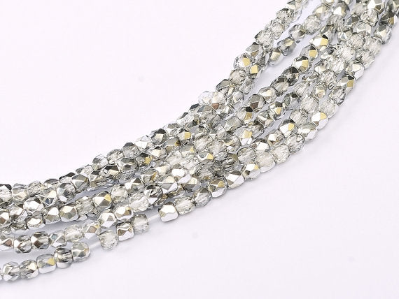 150 pcs Fire Polished Faceted Beads Round, 2mm, Crystal Labrador, Czech Glass