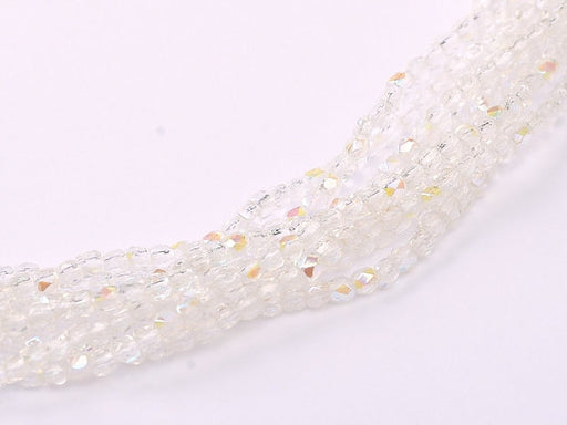 150 pcs Fire Polished Faceted Beads Round, 2mm, Crystal AB, Czech Glass
