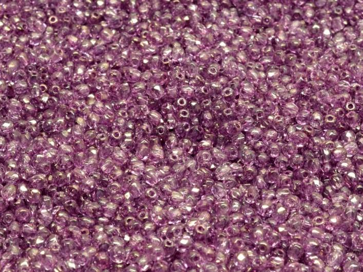 Fire Polished Faceted Beads Round 2 mm, Crystal Vega Luster, Czech Glass